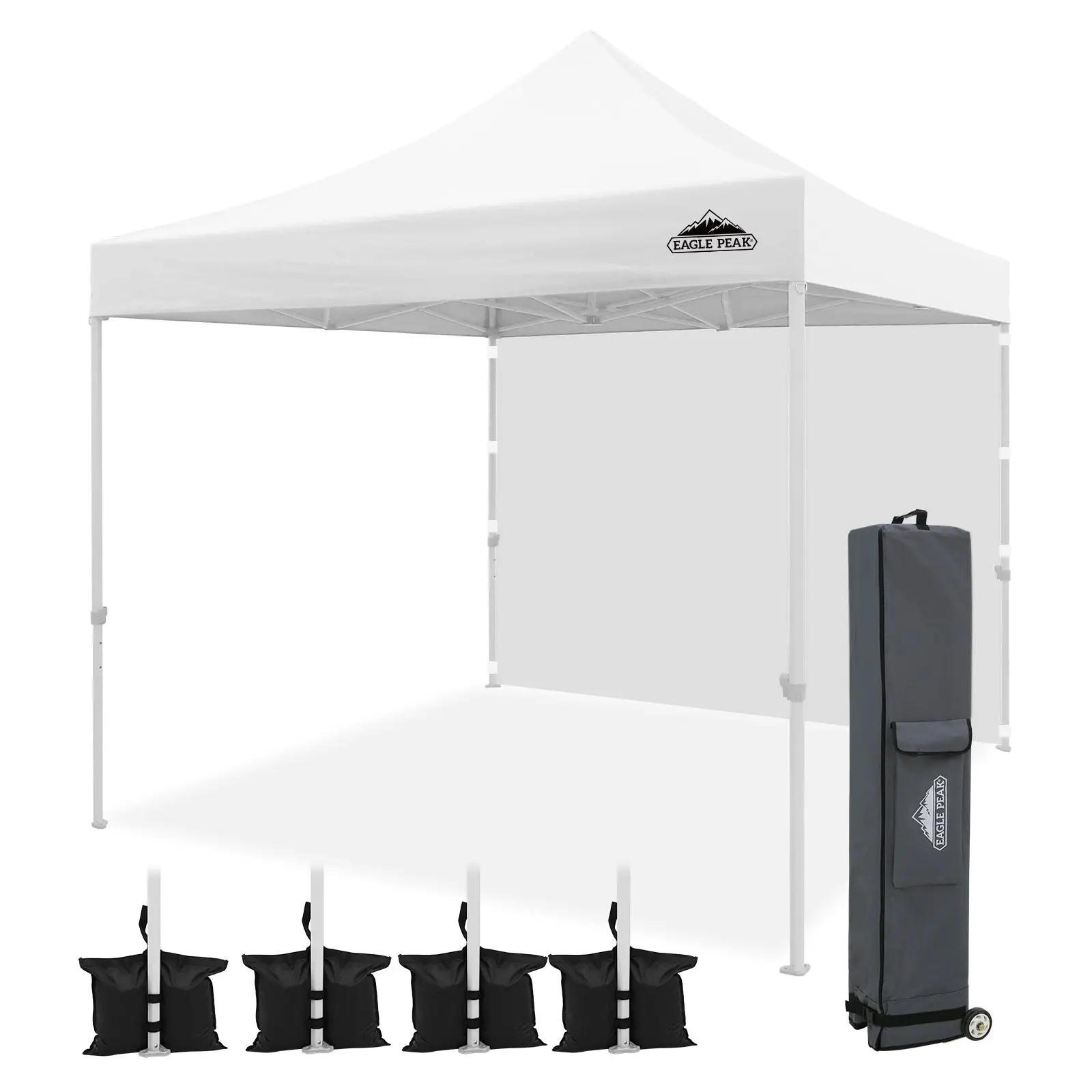 Commercial Heavy Duty 10x10 Pop Up Canopy, 1 Sidewall