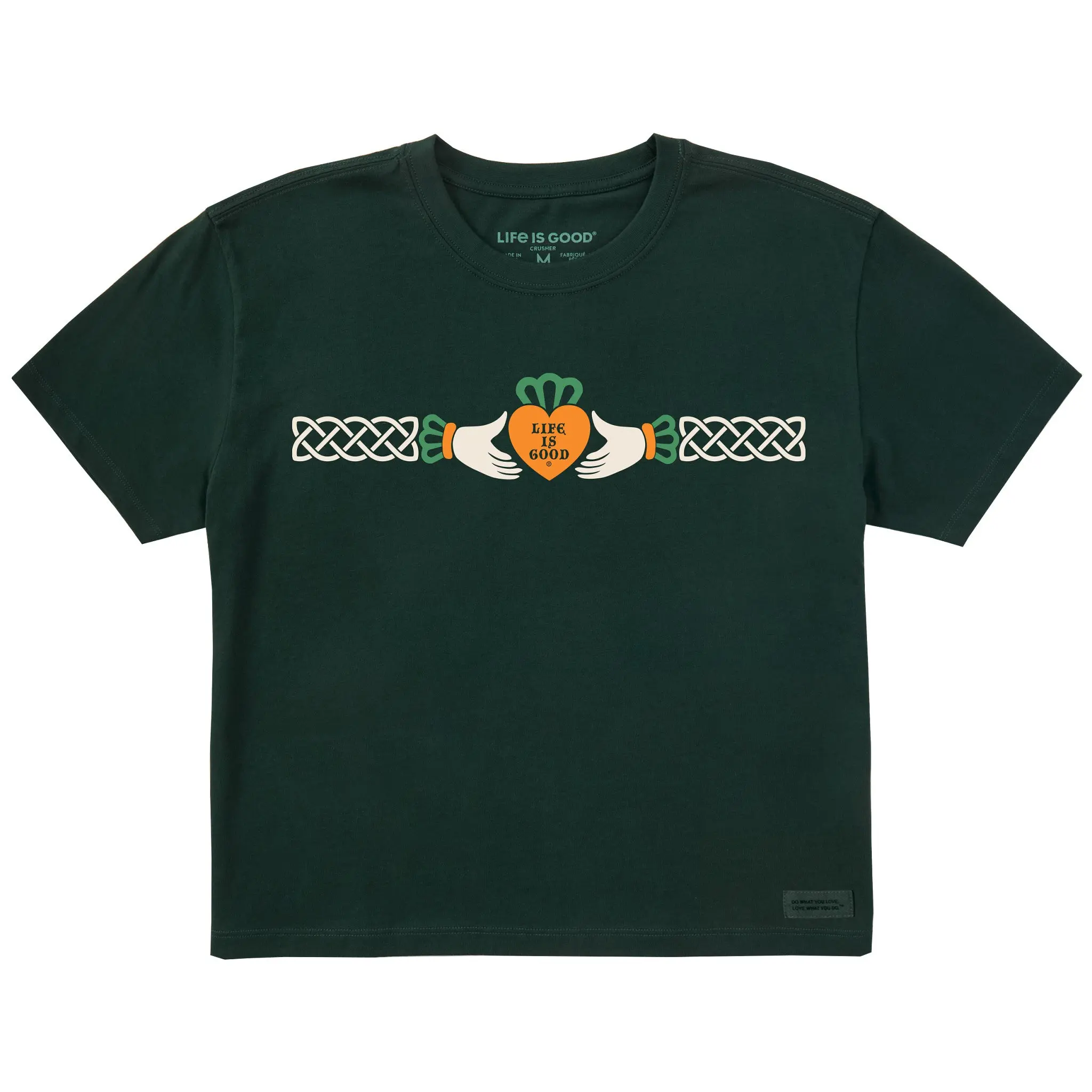 Women's Life is Good Claddagh Short Sleeve Crusher Boxy Tee