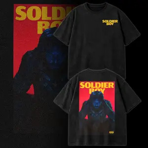 Soldier Boy Vintage Washed Graphic Tee – The Boys TV Series Superhero Poster Streetwear Shirt, Amazon Prime Fan Merch Heavy Cotton Oversized T Shirt Hoodie