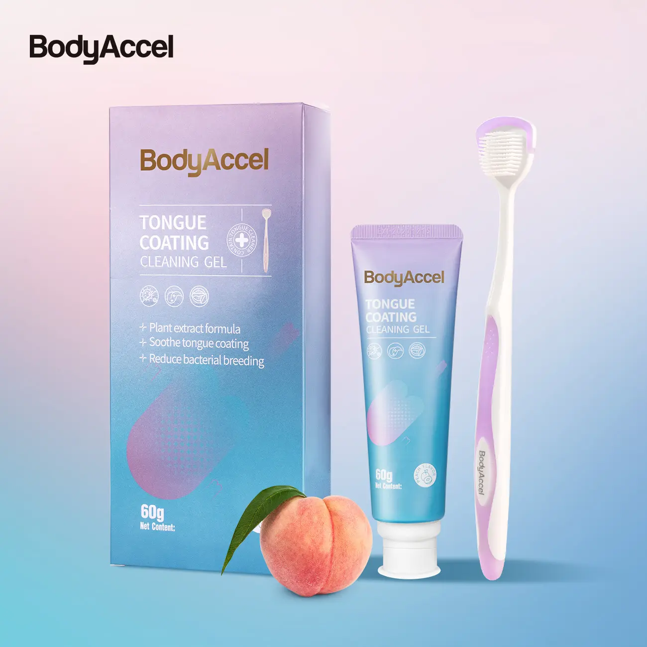 BodyAccel Tongue Cleaning Gel & Tongue Brush, for Cleaner Mouth Reduce Bad Breath, Gentle Oral Care Tool, Tongue Cleaner #backtoschool