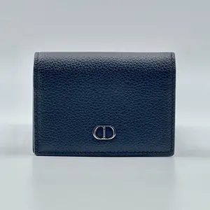 Pre-owned Dior Leather Small Leather Goods CD Icon Men's Card Holder