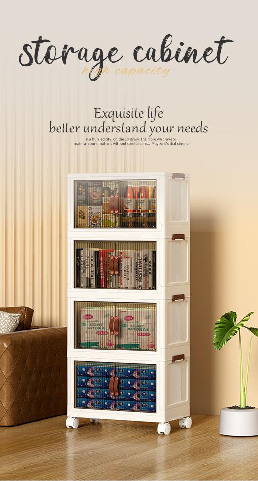 ONAIL Foldable Storage Box with Lid Stackable Household Organiser in Cream White for Kitchen Bedroom Bathroom & Warehouse Large Capacity L XL XXL Sizes