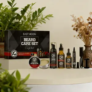 Men Care Set, 1 Set Beard Shampoo & Beard Oil & Beard Balm & Brush & Comb, Grooming Kit for Men, Great for Daily Use #TOP PICKS, Thickening Nourishing