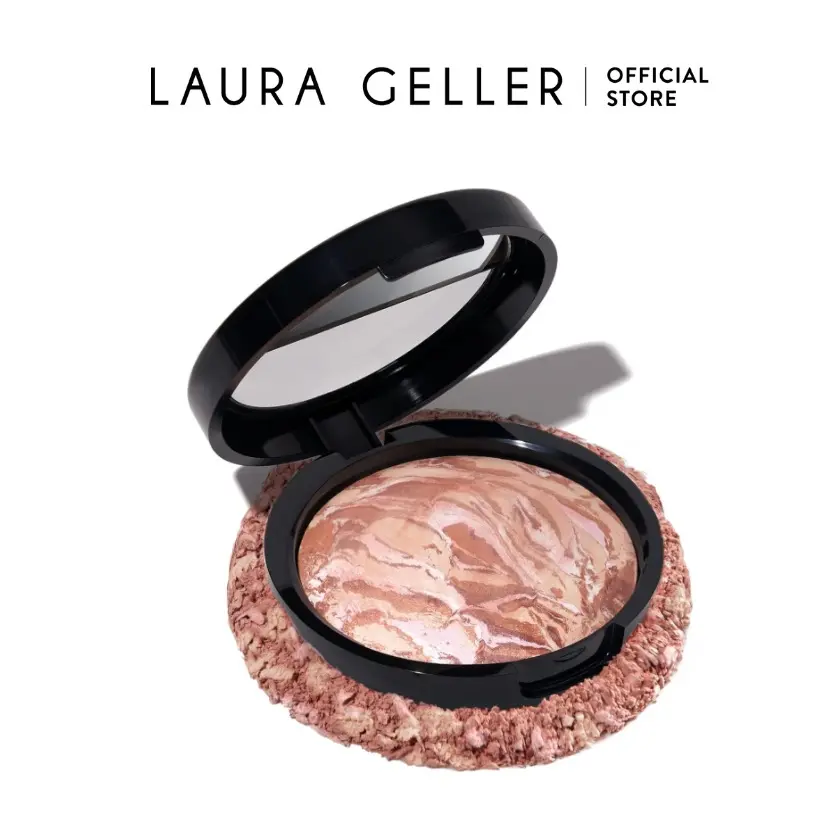 Laura Geller Baked Bronze-n-Brighten Multipurpose Bronzer Glow Seeker Highlighter Makeup - Silky Powder for Natural Bronze Radiance
