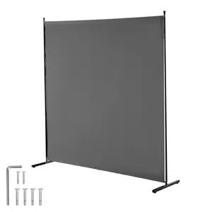 VEVOR Room Divider,  , Single Panel Room Divider, 6FT Privacy Screen Indoor, Partition Divider for Room Separation, Freestanding Room Divider Panel for Office, Bedroom, Grey
