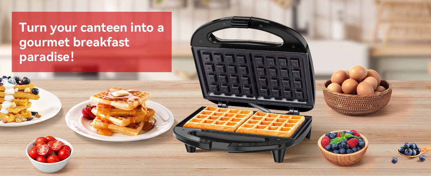 OSTBA Waffle Maker, 2 Slice Non-Stick Waffle Iron, Belgian Waffle Machine with Indicator Lights, PFOA Free, Perfect for Breakfast and Snacks, 750W OSTBA Waffle Maker, 2 Slice Non-Stick Waffle Iron, Belgian Waffle Machine with Indicator Lights, PFOA Free, Perfect for Breakfast and Snacks, 750W