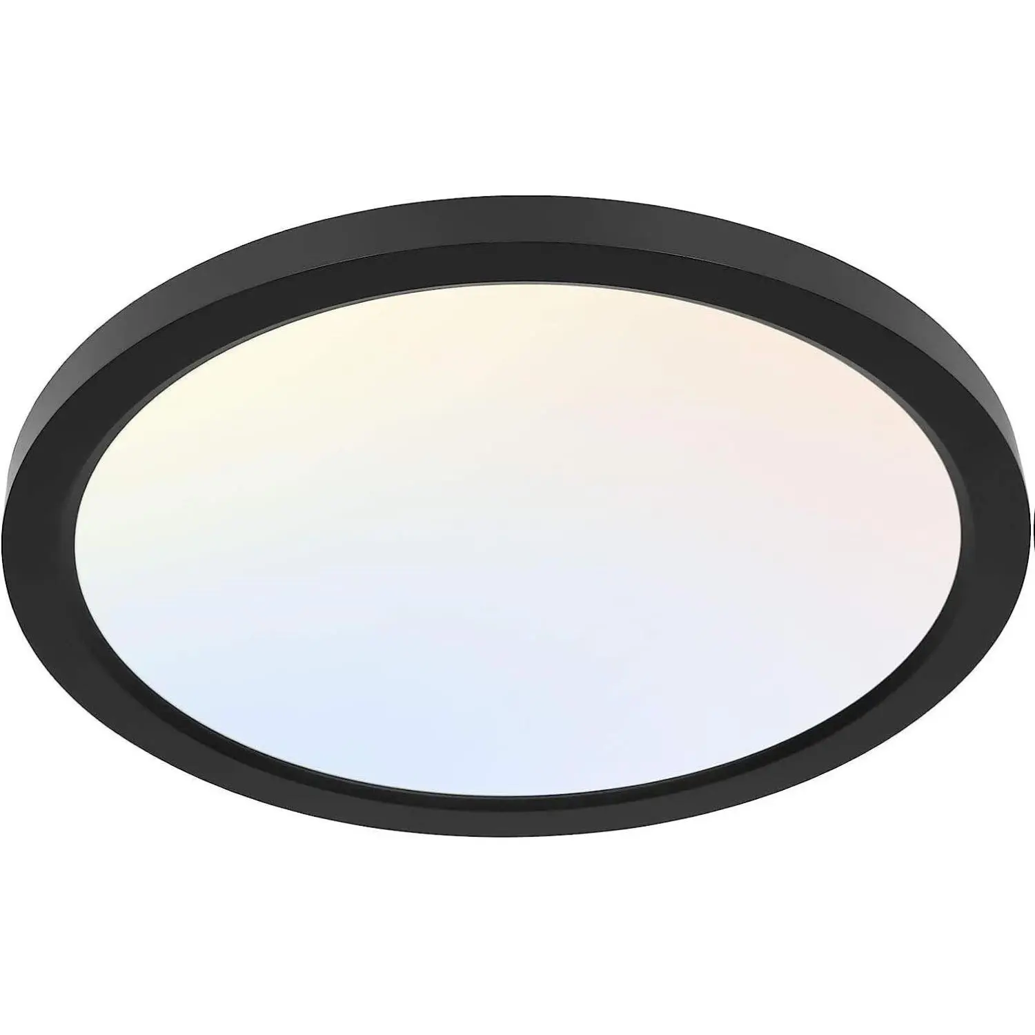 12 Inch Selectable CCT LED Round Flat Panel Light, 24W 3000K/4000K/5000K, Edge-Lit Flush Mount Ceiling Light Fixture for Kitchen, Bedroom, Laundry and Closet Room，Black