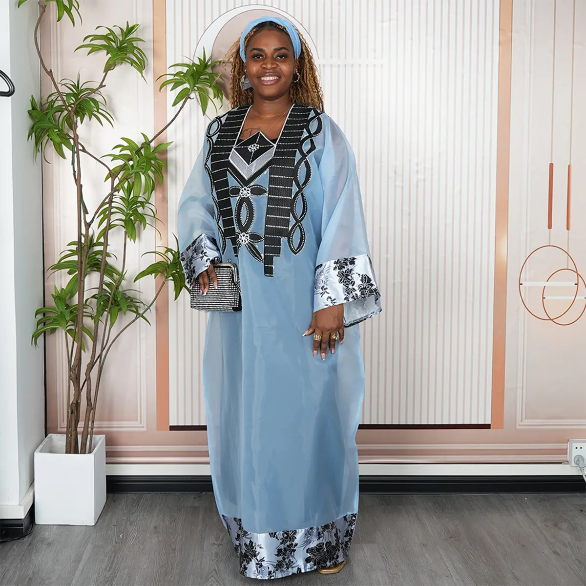 Women's 3-Piece African Embroidery Organza Maxi Bubu Gown Set - Light Blue Plus Size with Rhinestones, Long-Sleeve Dress, Matching Tank Top, Ideal for Wedding Guests, Vacations (2026 All-Season Wear) - TikTok Shop Women's 3-Piece African Embroidery Organza Maxi Bubu Gown Set - Light Blue Plus Size with Rhinestones, Long-Sleeve Dress, Matching Tank Top, Ideal for Wedding Guests, Vacations (2026 All-Season Wear) - TikTok Shop