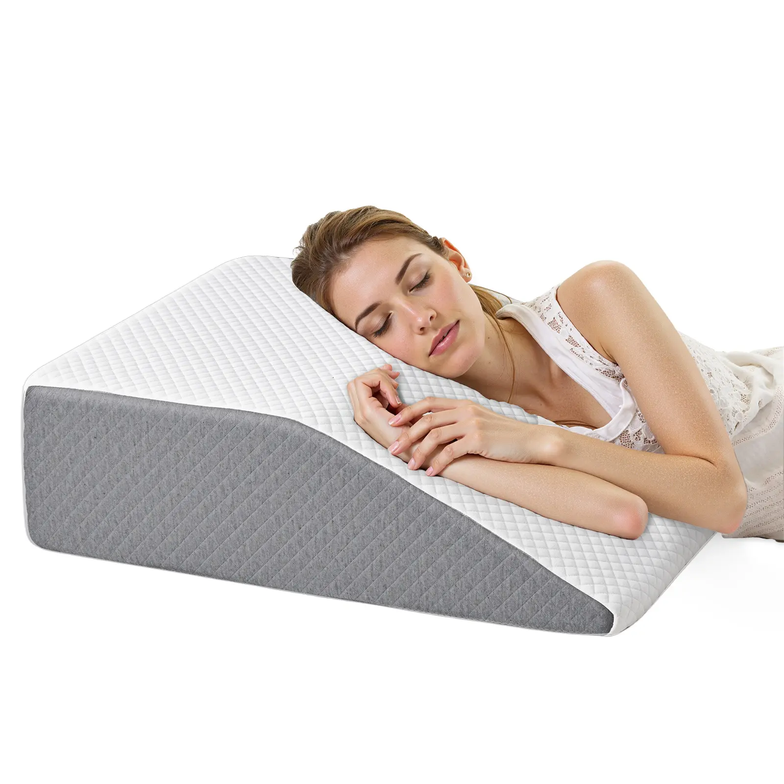 Orthopedic Memory Foam Wedge Pillow - Durable Premium Contoured-Ergonomic Support, Triangle Design, Headboard Pillow Function, Post-Surgery Support, Neck & Back Pain Relief, Enhanced Sleeping Comfort, Memory Foam Cushioning
