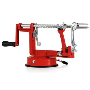 Apple Peeler and Corer- Durable Heavy Duty Chrome Cast Iron w Powerful Countertop Suction, Hand Crank for Fruits, Potatoes or Veggies, Picking Season- Pie, Treat Dessert Baking, Must Have Kitchen Tool