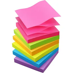 Sticky Notes 3X3 Pop up Self-Stick Notes Pads with 6 Bright Colors, Easy to Post for Office, School, Home, 6 Pads/Pack, 100 Sheets/Pad(Pop Up) OSBOO