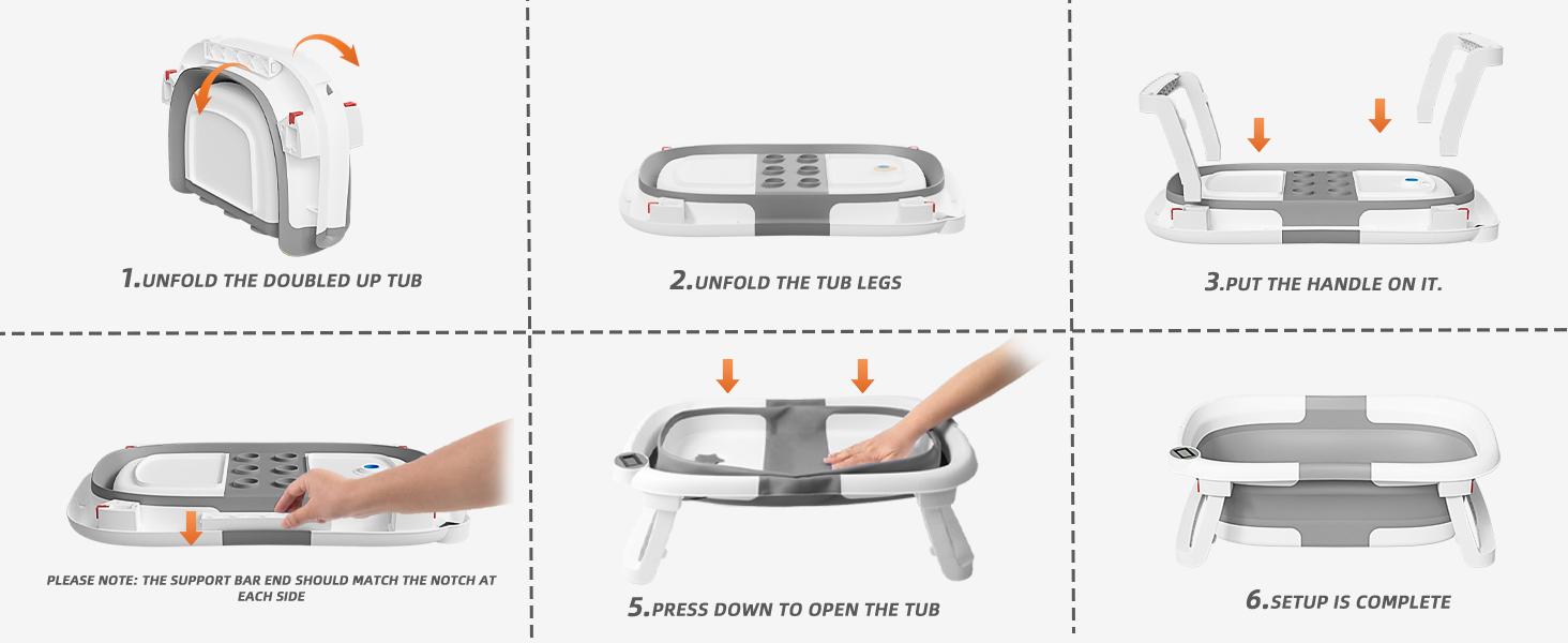 Collapsible Baby Bathtub with Real-time Temp Monitor + Floating Cushion, Foldable Baby Bath Tub Set - Perfect Portable Travel Baby Tub Cute Care Collapsible Baby Bathtub with Real-time Temp Monitor + Floating Cushion, Foldable Baby Bath Tub Set - Perfect Portable Travel Baby Tub Cute Care