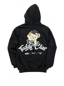 Autumn/Winter Loose Teddy Bear Print Hooded Two-Piece Set - Fashionable and comfortable hooded top and long pants, suitable for everyone. Comes in matching styles for couples.