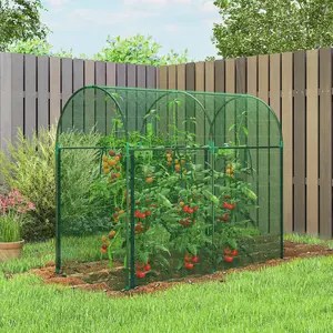 Crop Cage, 6 x 3 x5 ft Plant Protection Tent with Zippered Door, Wind-Resistant Tall Crop Cage, Easy to Install, Outdoor Raised Bed Cover with Frame