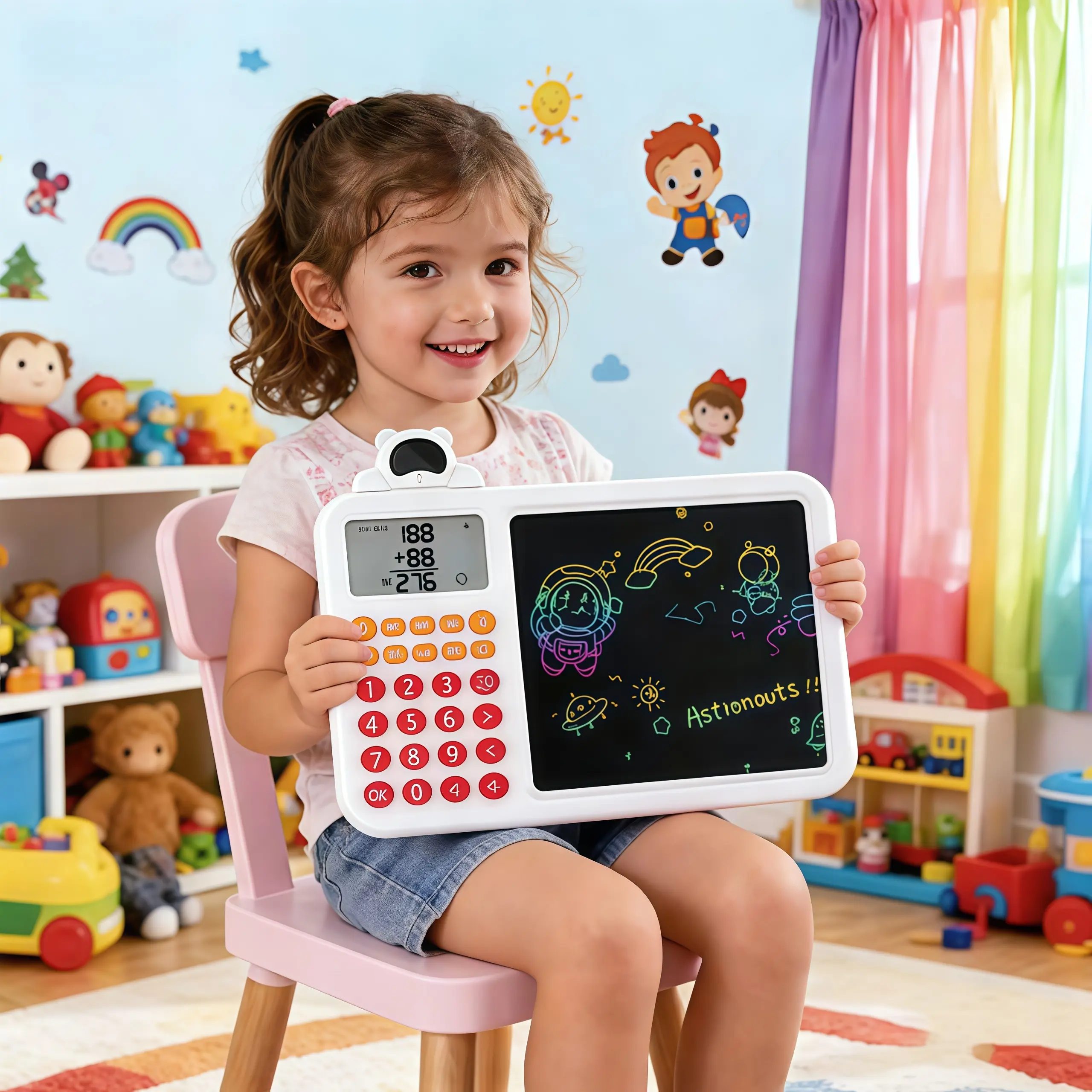 Compact Plastic Interactive STEM Math Toy for 6-8 Years Kids - Electronic Learning Game for Addition, Subtraction, Multiplication, Division - Portable Travel Brain Trainer, Boosts Math Confidence, Builds Thinking & Calculation Skills - Party Bag Gift