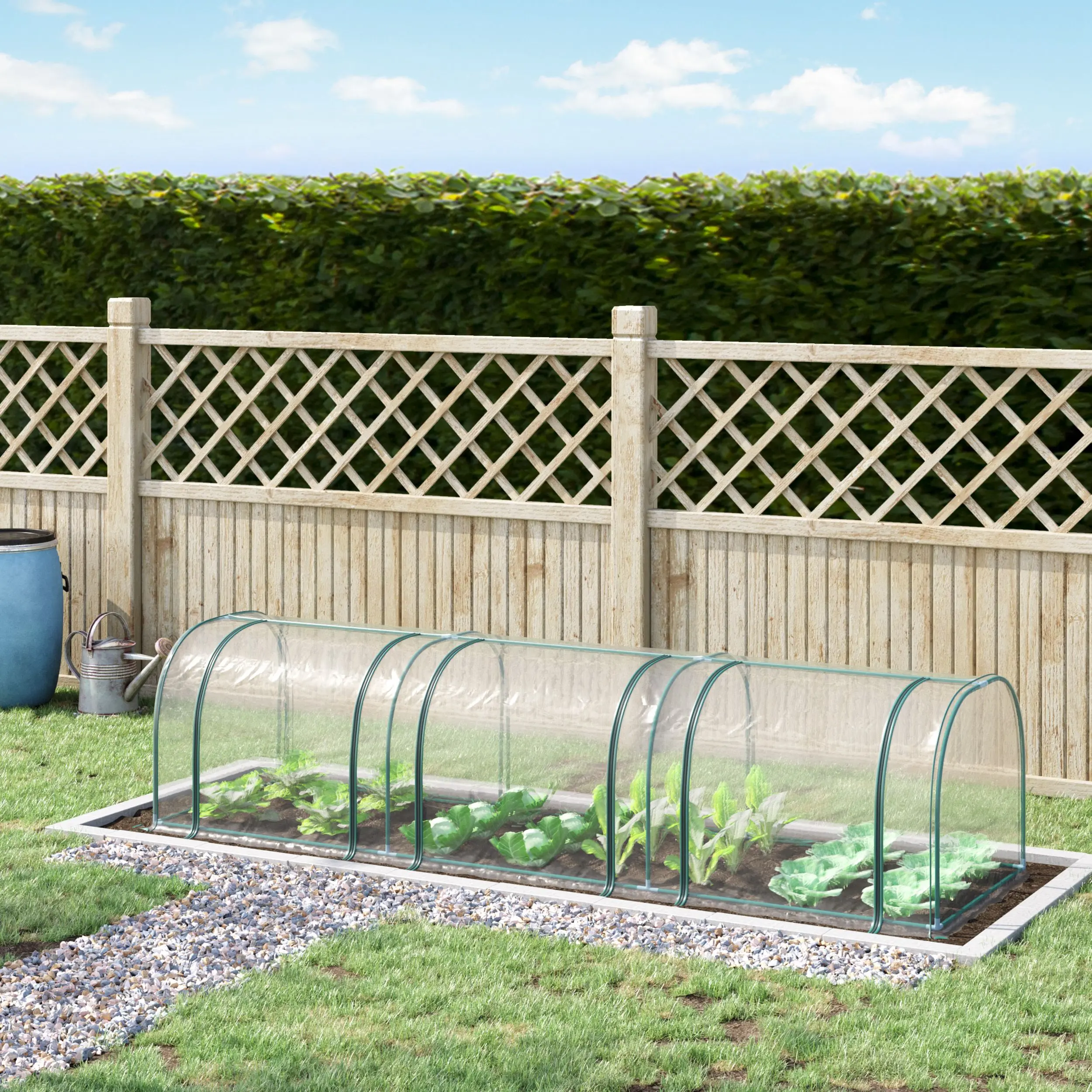 Outsunny Mini Greenhouse, Portable Tunnel Greenhouses with Roll-Up Zippered Doors, UV-Resistant Waterproof Cover, and Durable Steel Frame for Home Garden Seed Starting, Mini Greenhouse Greenhouses