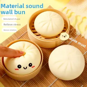 Dumpling Squishy Fidget Toy - Steamer-Included Bun Squishy, Mystery Bun Fidget Toy, Soft TPR Material, Size 3.35×2.17 Inches, Stress Relief Toy (One Emoji Bun Free as a ). The Best  for 2026. Kids Birthday Party Decoration Cute Gift camp gear essentials