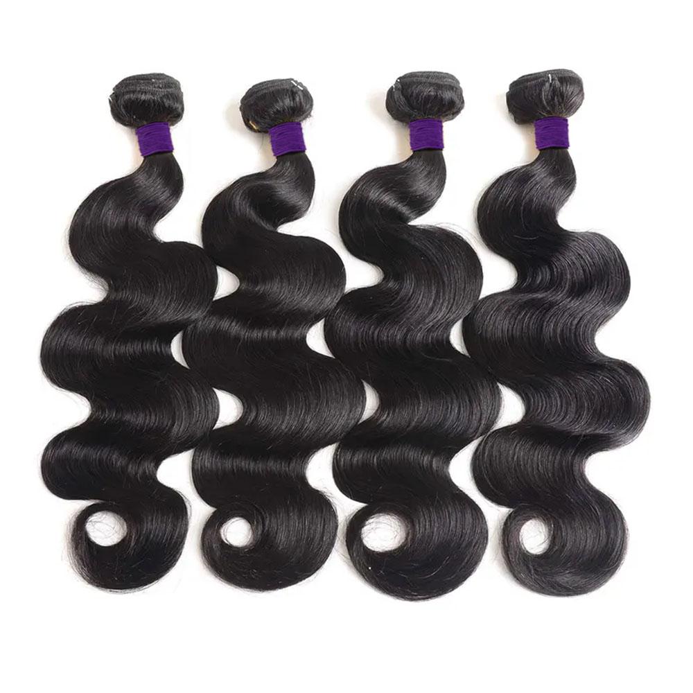 Body Wave Brazilian Virgin Hair Bundles 1 3 4 Pcs 100% Human Hair 12A Grade Remy Weave Natural Black 12-30 Inches Soft Combs Easily