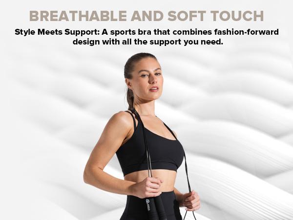 BRXL Strappy Sports Bras for Women High Support Criss-Cross Back Padded with Removable Cups Yoga Workout Activewear UPF 50+ Sun Protection-LOVE