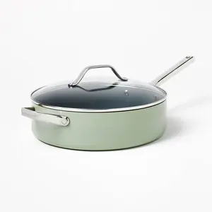 5qt Nonstick Ceramic Coated Aluminum Saute Pan Sage Green - Figmint