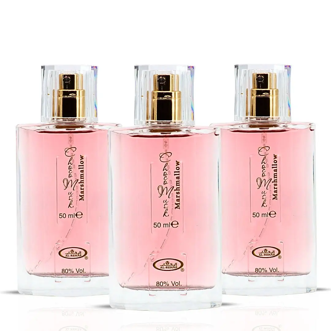 Choco Musk Marshmallow Eau De Parfum Spray 50ml (1.65 oz) by Al Rehab (Pack of 3)