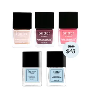butter LONDON Magic Mani Kit - 5-Piece PC21X Nail Lacquer & Treatment Bundle for Salon-Quality Manicures with Basecoat & Top Coat