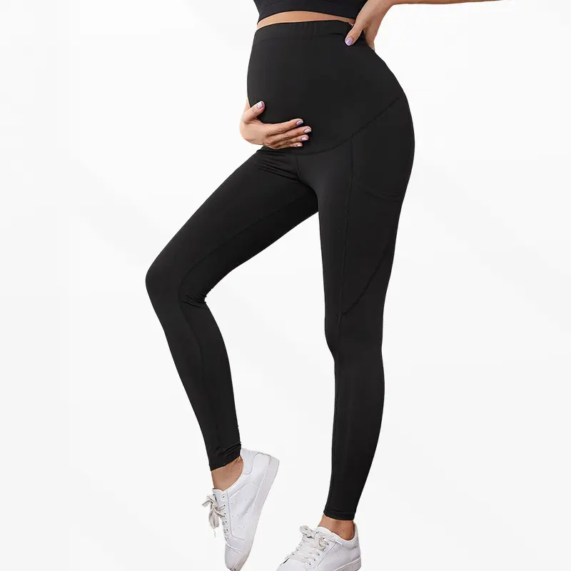 Soft Polyester Maternity Leggings with Over-the-Belly Support and Pockets, Bump Friendly Outfits for Yoga & Everyday Workouts, Springtok, Baby Bump, Cute Maternity Clothes, Maternity Apparel