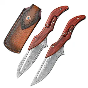 Damascus Pocket Knives Outdoor Camping EDC Folding Knife Fishing