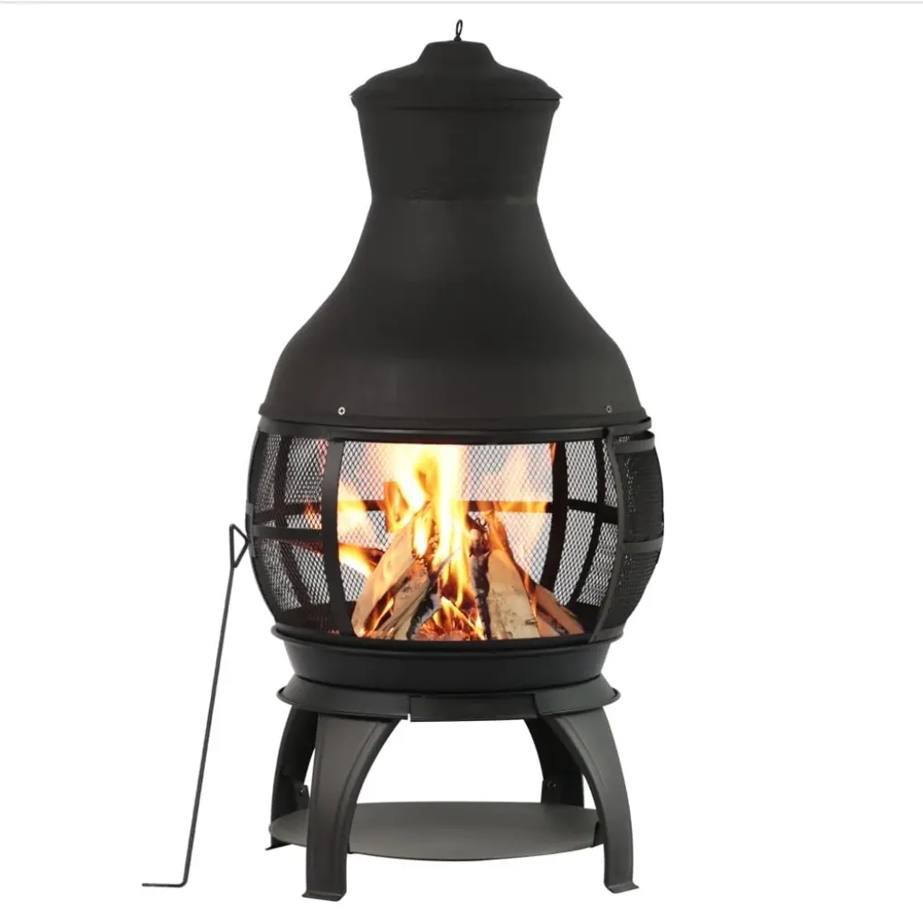 BALI OUTDOORS 35''/45'' Wood Burning Chimenea Fire Pit – Outdoor Fireplace, Brown-Black