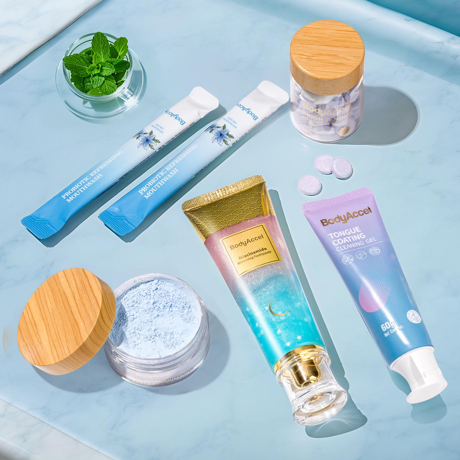 BodyAccel Whitening Toothpaste Probiotic , Free of Fluoride, Nicotinamide, Anti plaque, Oral Health Management Teeth Whitening Solution-JZ