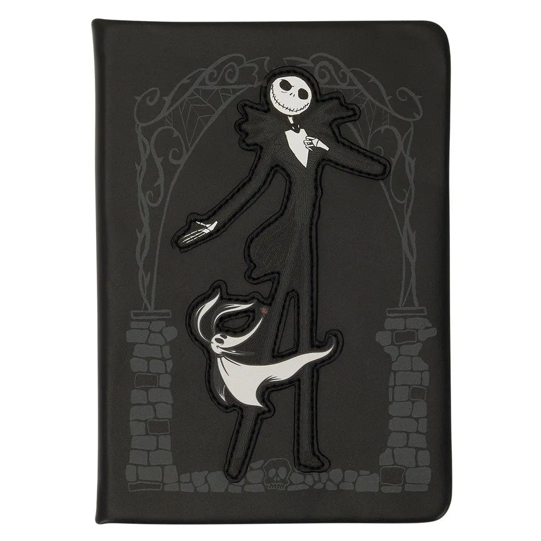 Loungefly Disney The Nightmare Before Christmas Jack Skellington Pumpkin King Refillable Lined Notes Notebook - Faux Leather 5x7 in Rectangular Office Stationery, Nightmare Theme School Supplies with Printed Details, Wipe Clean (WDJB0036)