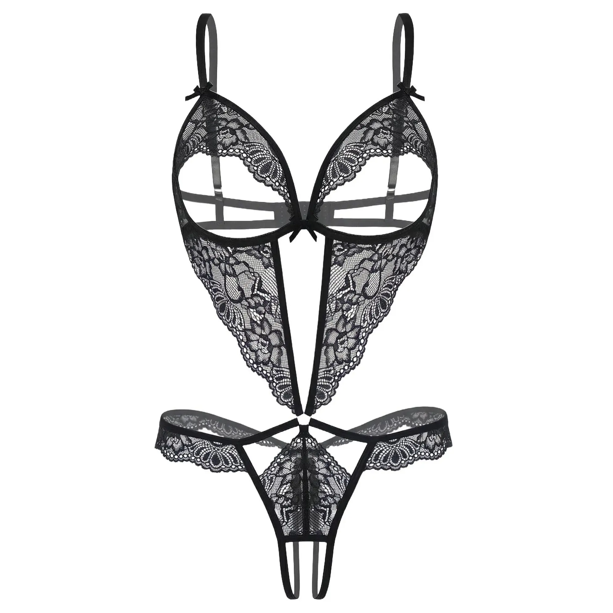 Avidlove Lingerie for Women Sexy One Piece Lace Babydoll Bodysuit Deep V Teddy Lingerie