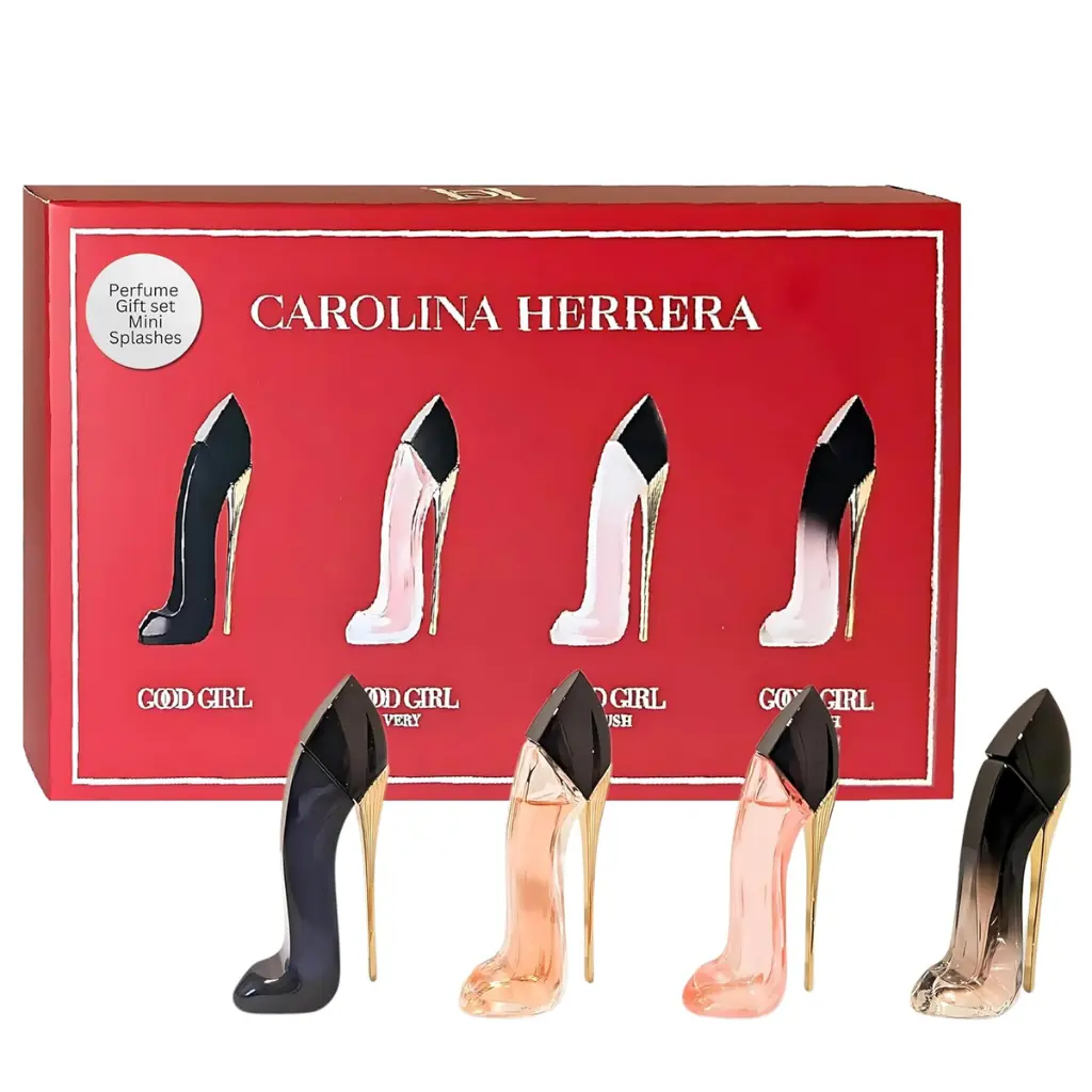 Carolina Herrera Good Girl for Women 4-Piece Set (0.24 Ounce Good Girl Eau de Parfum + 0.24 Ounce Very Good Girl Eau de Parfum + 0.24 Ounce Good Girl Blush Eau de Parfum + 0.24 Ounce Good Girl Blush Elixir Eau de Parfum)