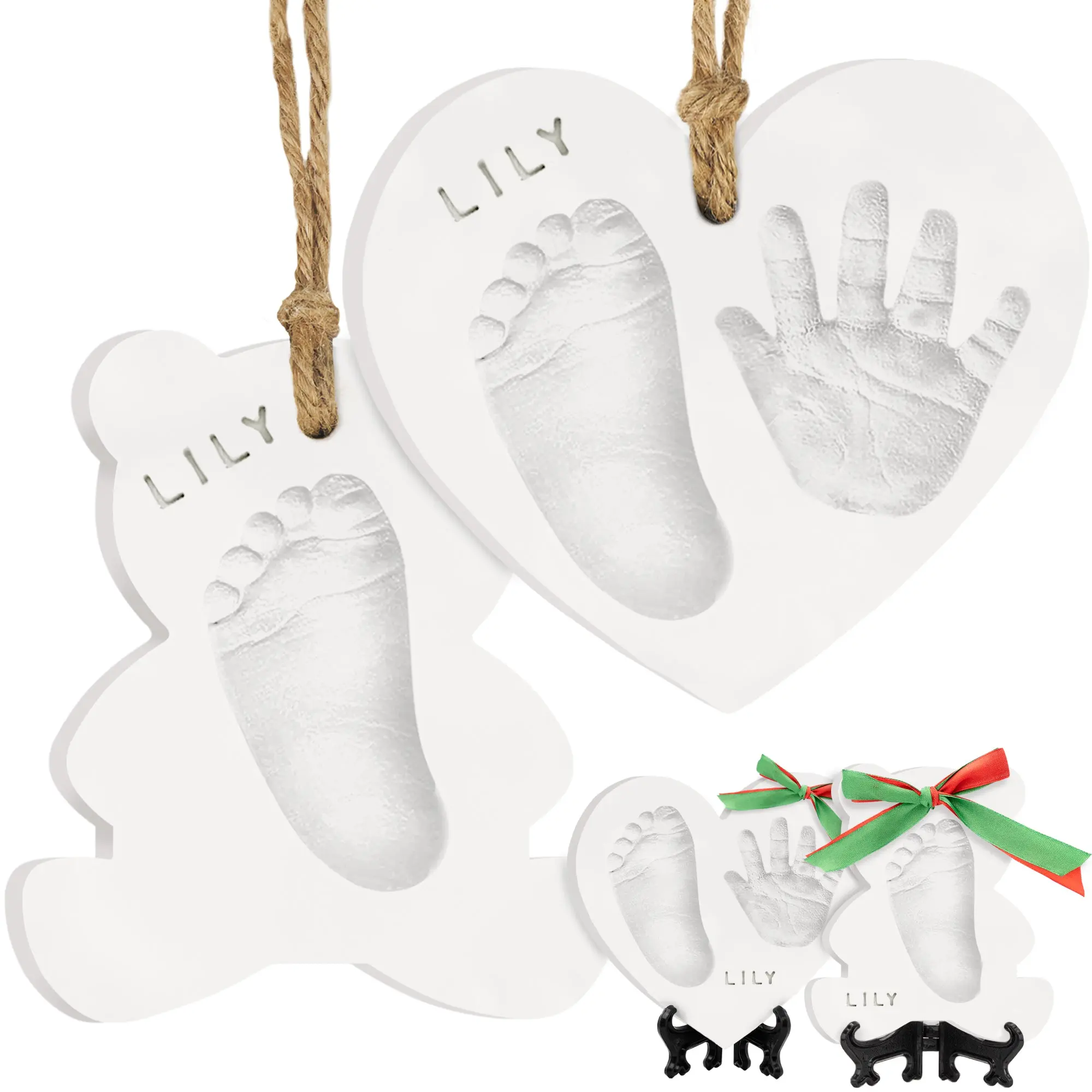 Baby Hand and Footprint Kit - Personalized Baby First Christmas Ornament, Newborn Footprint Ornament Keepsake, Easy DIY Dog Paw Print Kit, Newborn Christmas Gifts for Boys, Girls, New Mom