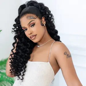 13x6 HD Lace Frontal Wig Natural Black 200% Density Full Frontal Wig