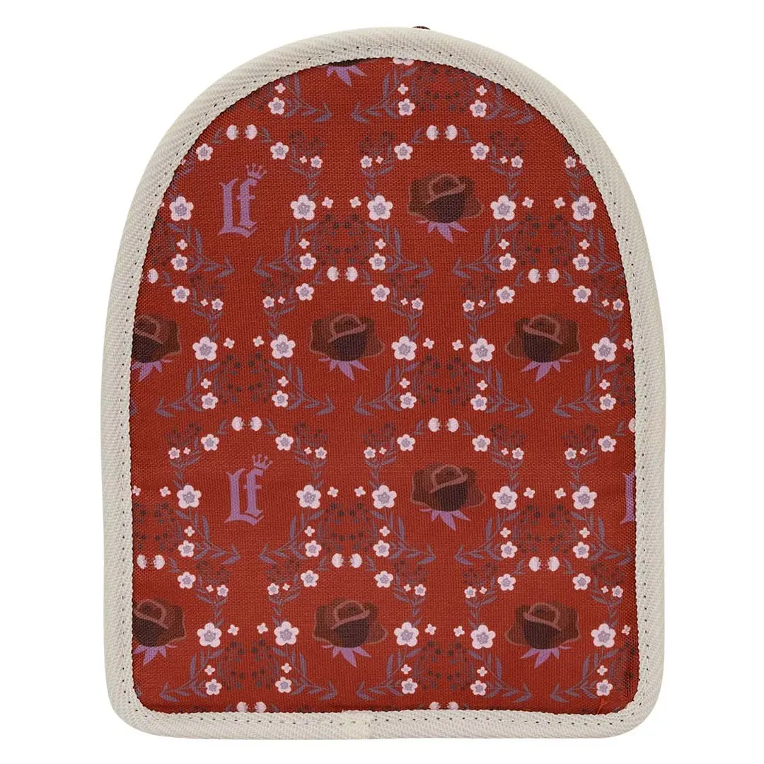 Loungefly Women's Red Floral Print Luggage Organizer Insert - Foldable Nylon, Built-in Light & Organizer, Clip Attachment, Adjustable Strap, Collapsible Patch, 7.5” W x 9.5” H x 4” D
