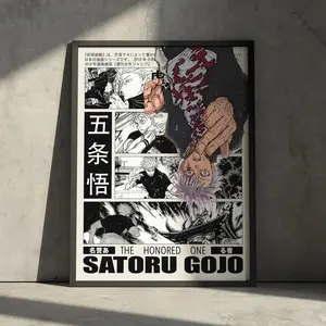 [Sale off up to 65%][Free Ship][No Frame] Satoru Gojo Jujutsu Kaisen Anime Poster Print, JJK Manga Artwork Home Wall Decor, Christmas Gift for Anime Fan, Toji Minimalist Aesthetic_1