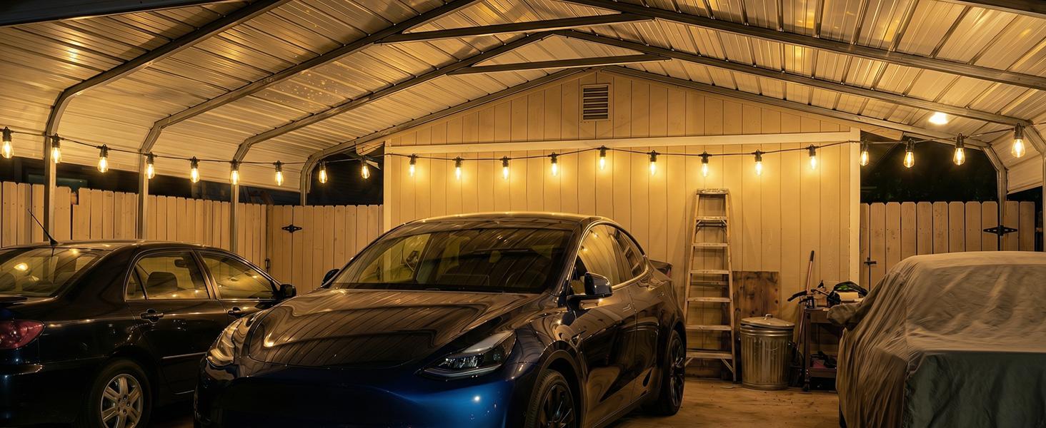Minetom 100FT Solar String Lights Outdoor Waterproof, 31+2LED S14 Shatterproof Bulb, Patio Lights with Remote Type-C Port Timable, 3 Light Modes Dimmable Solar String Lights for Outside, Yard, Camping