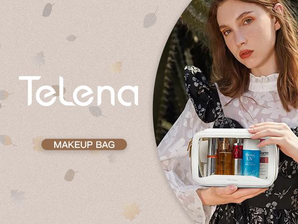 Telena Clear Makeup Bag Travel Toiletry Cosmetic Bag Portable Make Up Organizer for Women Waterproof Container Gift Compact Travel toiletry bag