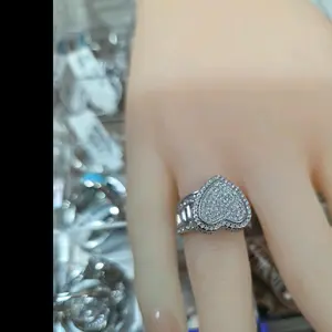 Anillo princesa plata italiana 9.25 con Zirconia con baño de rodium