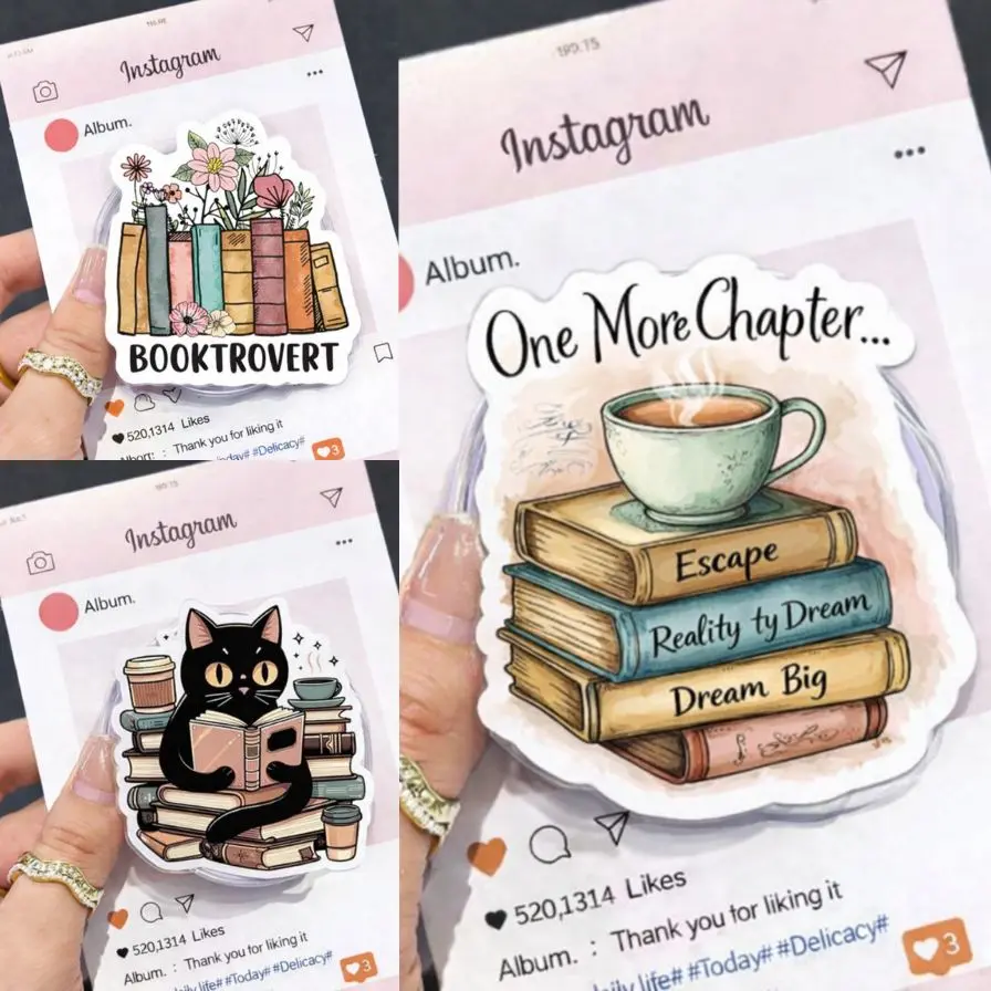 Book Lover MagSafe Phone Grip – Cute Reader Magnetic Phone Holder
