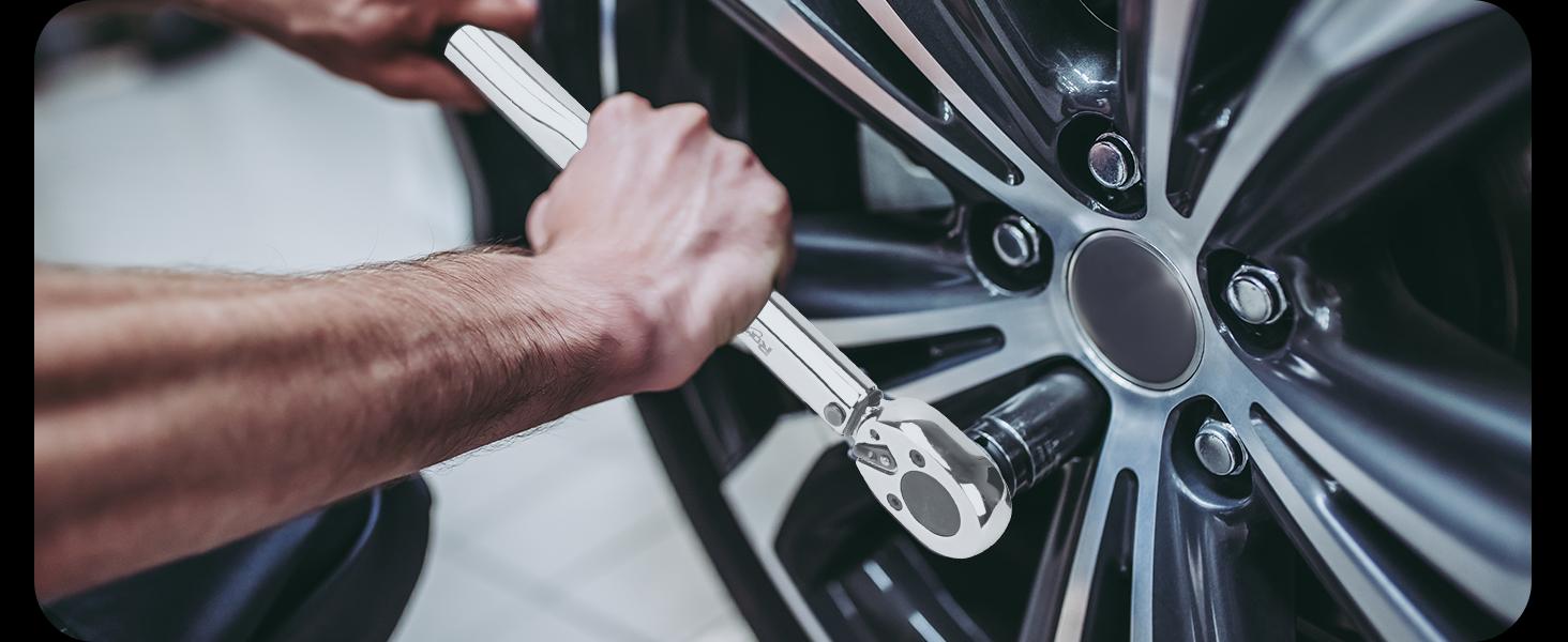 ROMON Torque Wrench 1/2 Inch, 5 Pcs Drive Click Torque Wrench Set, Dual-direction Torque Wrenches 27.1-203.5N.m/20-150ft.lb, 72-tooth, ±4% High Precision For Motorcycle, Car