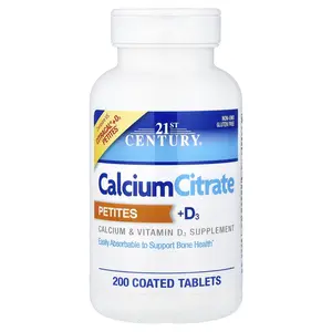 21st Century Calcium Citrate Petites + D3, 200 Coated Tablets