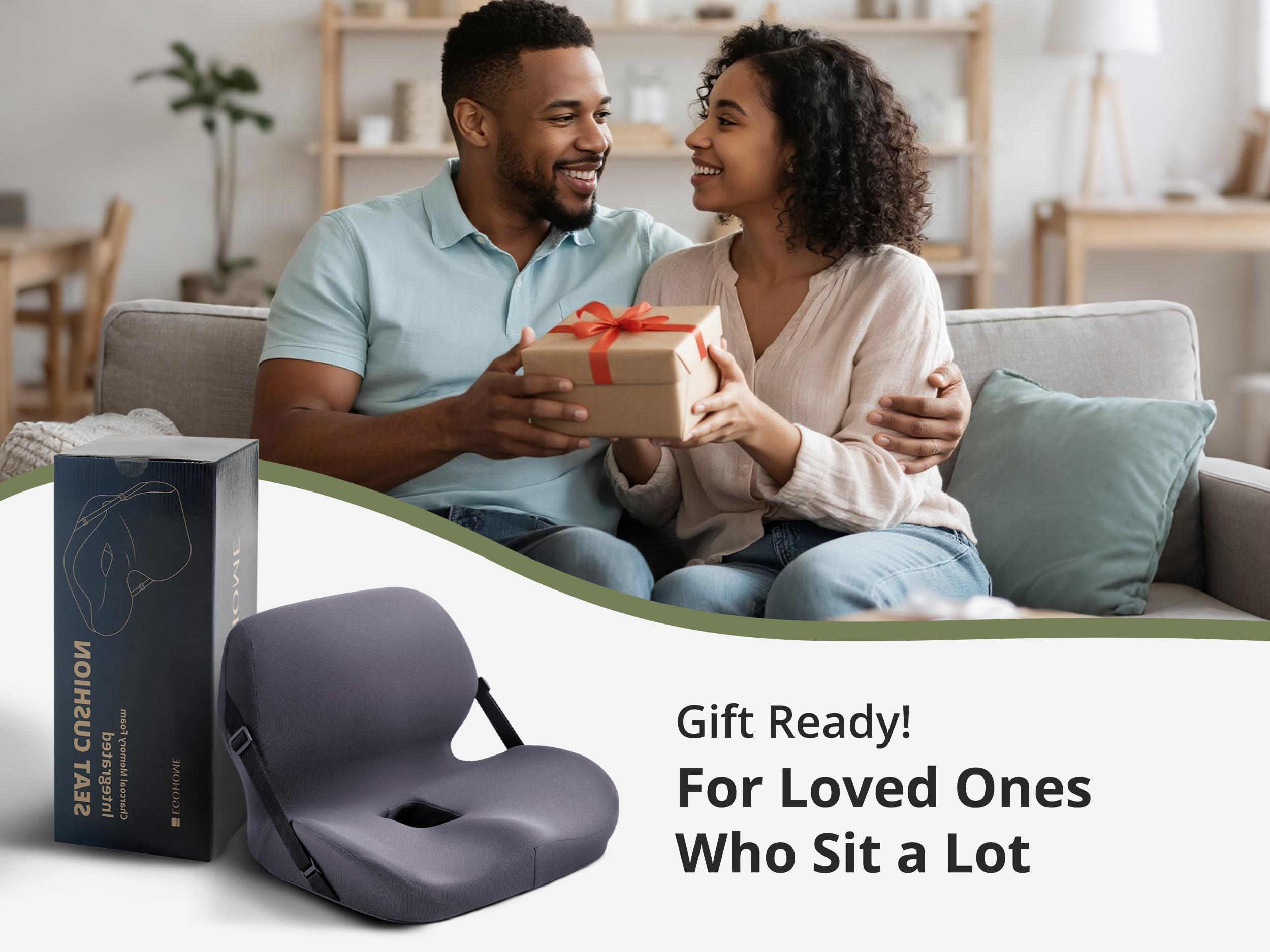 Non-Slip Memory Foam Seat Cushion with Back Support – Ergonomic, Skin-Friendly, Breathable Mesh, Washable Cover, for Office, Car, Home & Outdoor Use