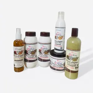 Set de Lemuel coco y jengibre shampoo + acondicionador + tratamiento  +leave+protector térmico +consome capilar  una línea de control de caída y crecimiento
