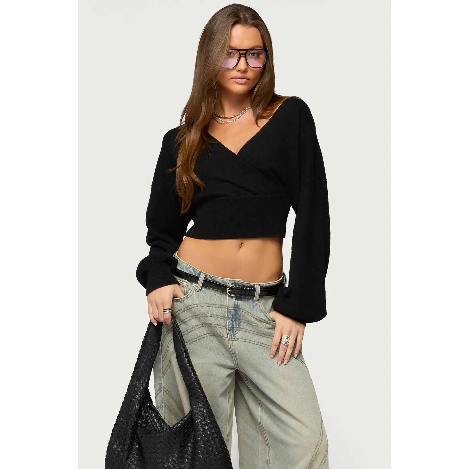 Lillia V Neck Wrap Sweater