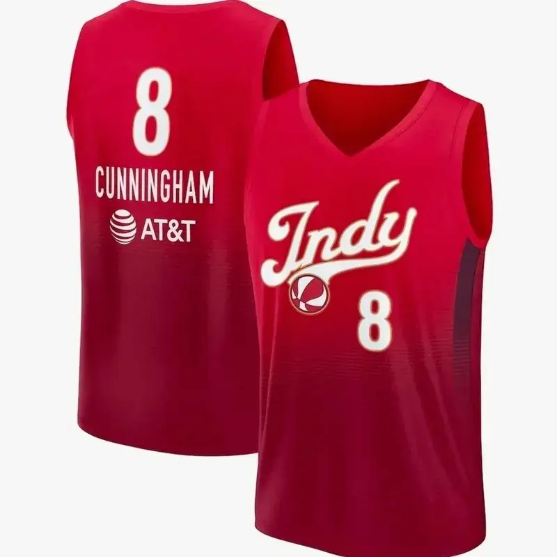 Unisex Football #8 Cunningham Indiana Team Fast Break Replica Jersey - Rebel Edition - Red Z0X