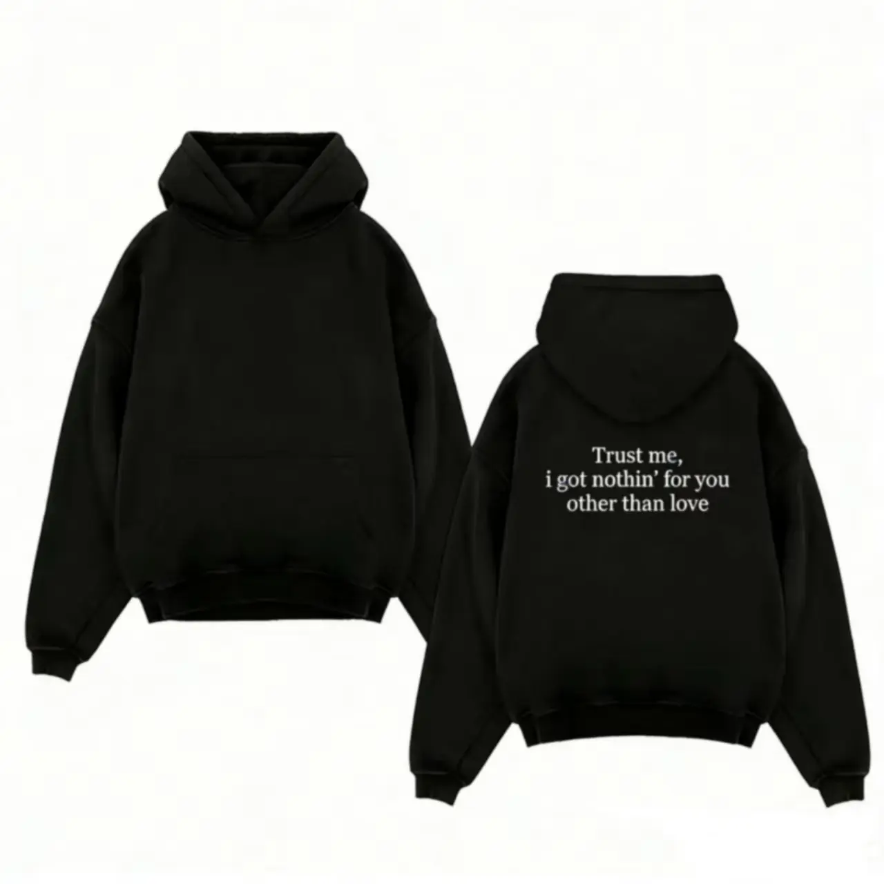 Women's Long Sleeve Pullover Hoodie - Lil Pe*p Trust Me I Got Nothing For You Print, Casual Streetwear, Classic Rap Graphic, Soft Fabric, Unisex Fit Apparel, Prints, Sweatshirts