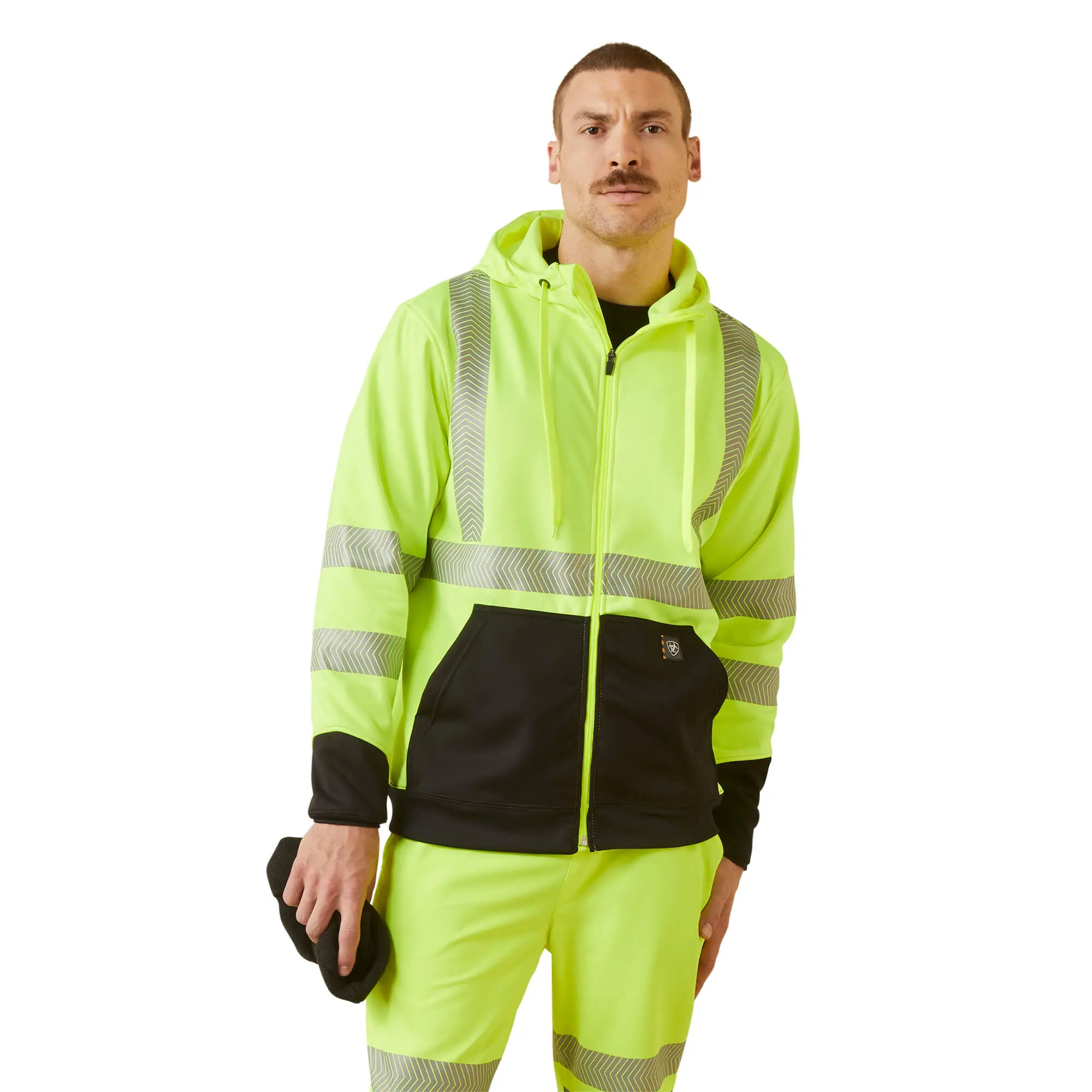 Men's Rebar WorkTek Hi-Vis Full Zip Hoodie Men's Rebar WorkTek Hi-Vis Full Zip Hoodie