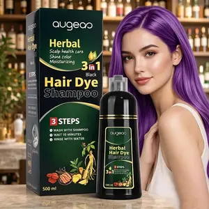 Purple 3-in-1 Hair Dye Shampoo, Instant Hair Color Shampoo for Gray Hair Coverage, Herbal Bubble Hair Dye, Fast 10 Minute Hair Coloring at Home, Easy Use Hair Dye Shampoo for Men Women, Beauty Hair Care Salon 500ml
